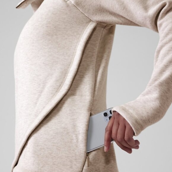 Athleta Cozy Karma Asym Pullover // Toasted Brown Heather Small - Picture 5 of 14